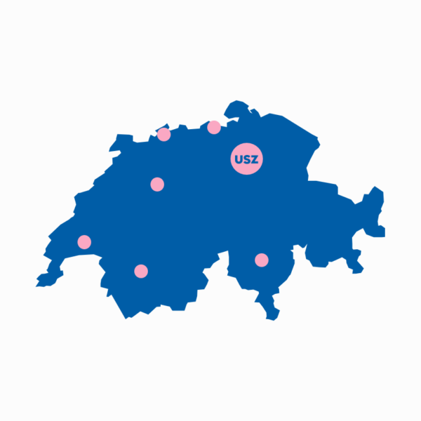 Schweizer Karte mit verschiedenen Standorten markiert