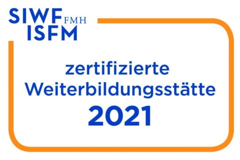 Logo zertifizierte Weiterbildungsstätte 2021 SIWF