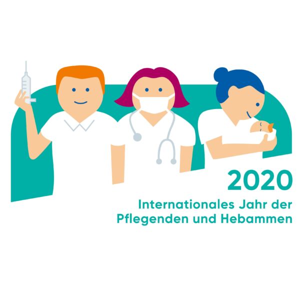 2020 Internationales Jahr der Pflegenden und Hebammen Logo