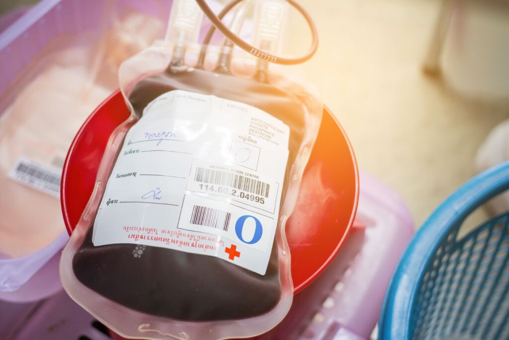 Beutel für eine Bluttransfusion